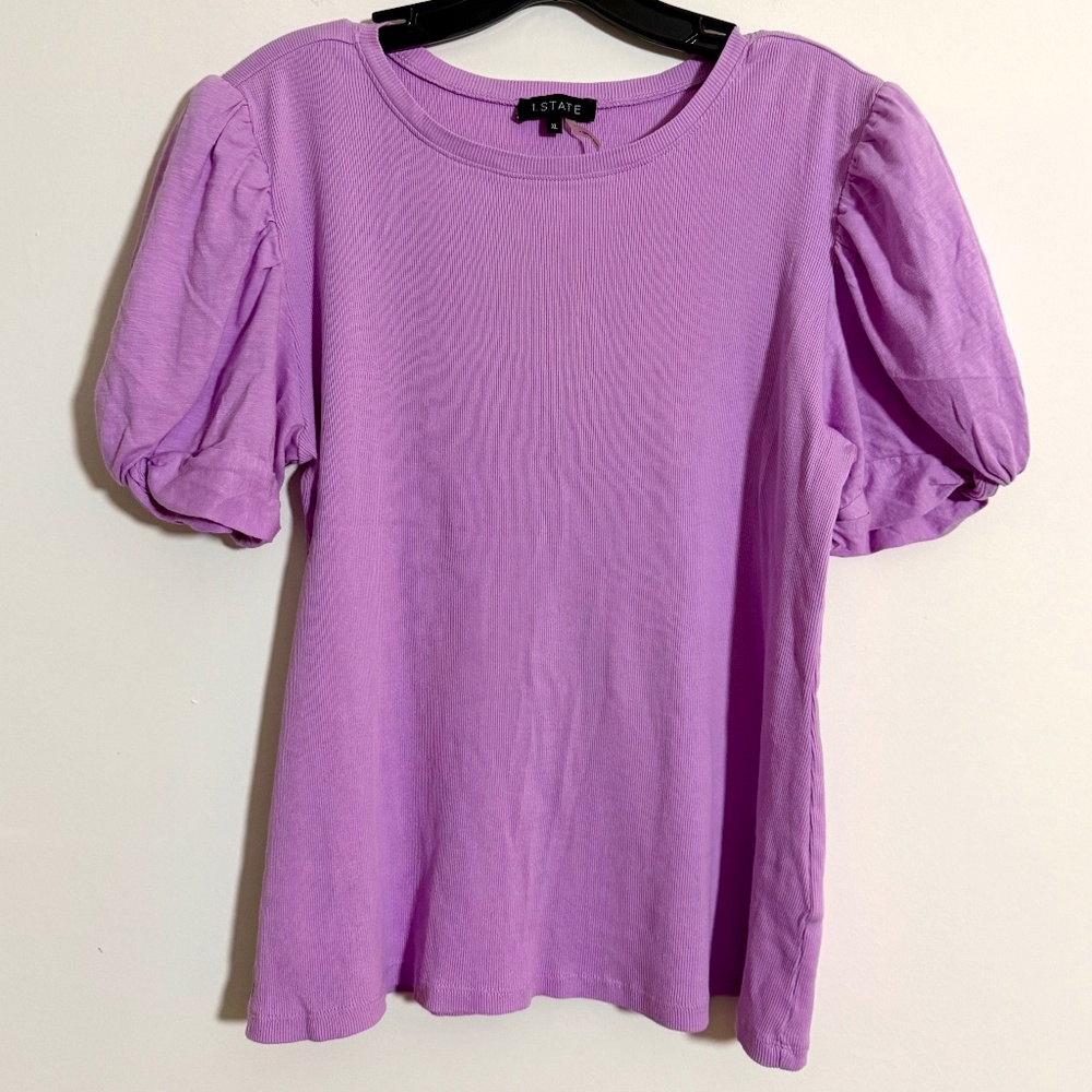 1. State Orchid Pastel Cotton Puff Twist Sleeve Ribbed Slub combo Spring Lilac